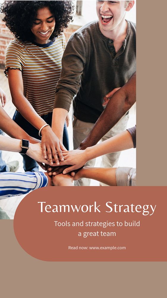 Teamwork strategy social story template, editable Instagram design