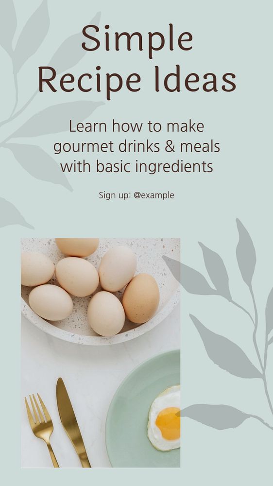 Recipe ideas social story template, editable Instagram design