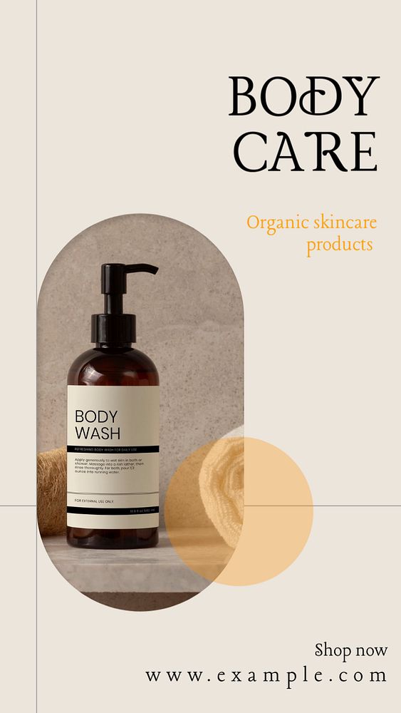 Body care social story template, editable Instagram design