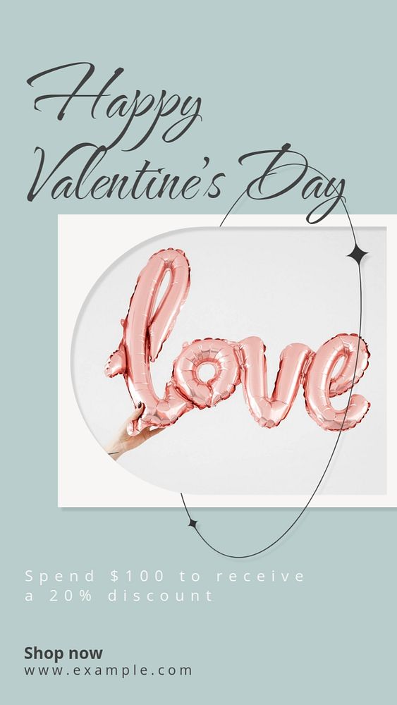 Happy valentine's day social story template, editable Instagram design