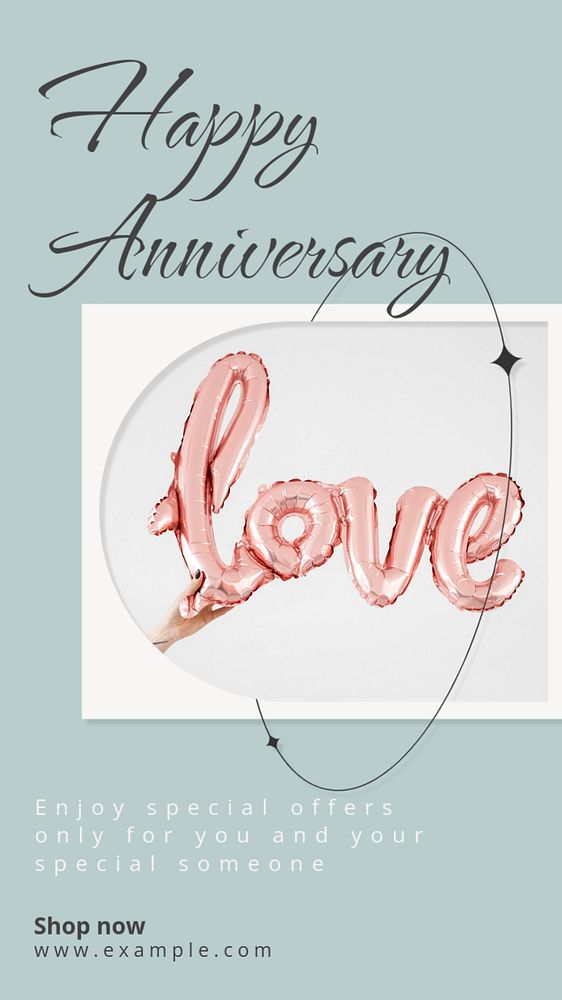 Happy anniversary social story template, editable Instagram design