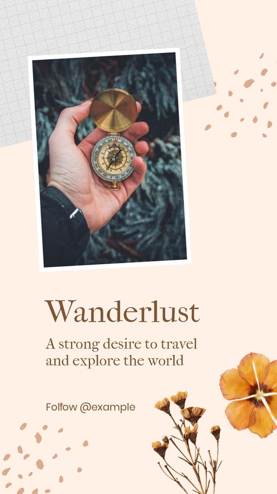 Wanderlust social story template, editable Instagram design