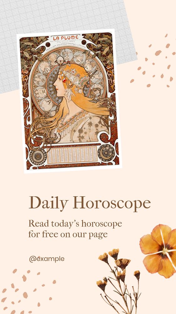 Daily horoscope social story template, editable Instagram design