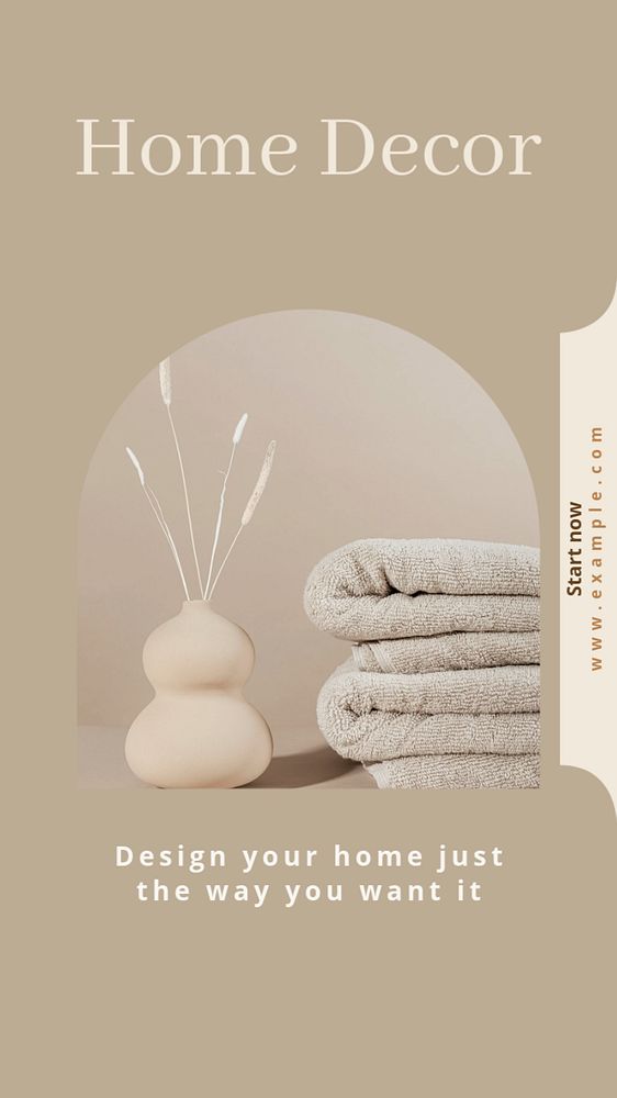 Home decor social story template, editable Instagram design