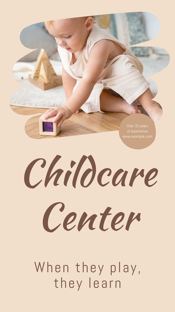 Childcare center social story template, editable Instagram design