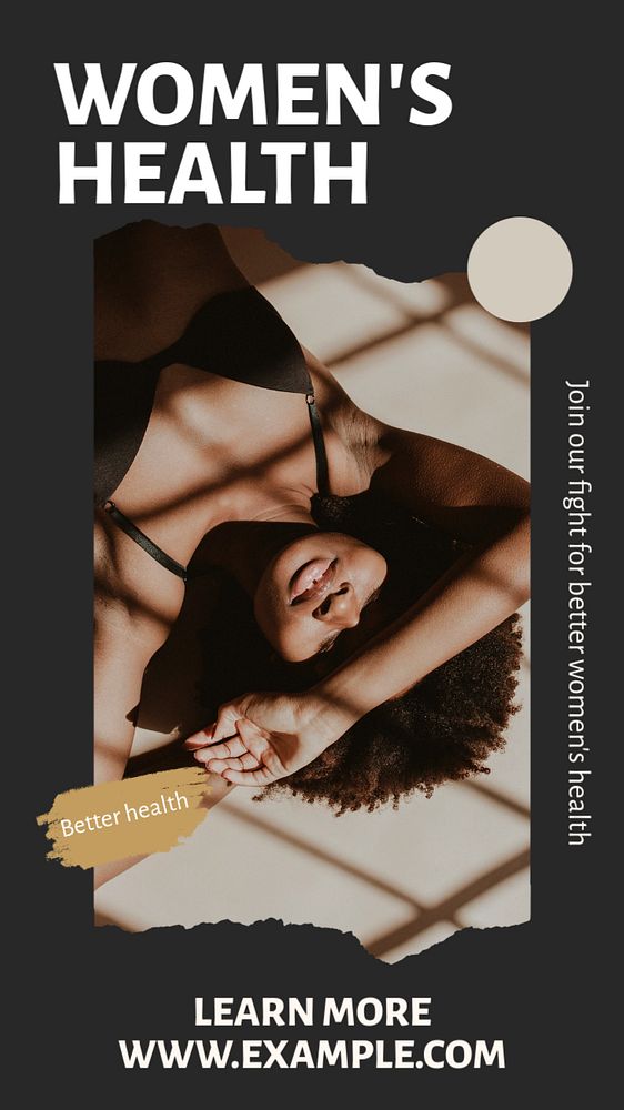 Women's health social story template, editable Instagram design