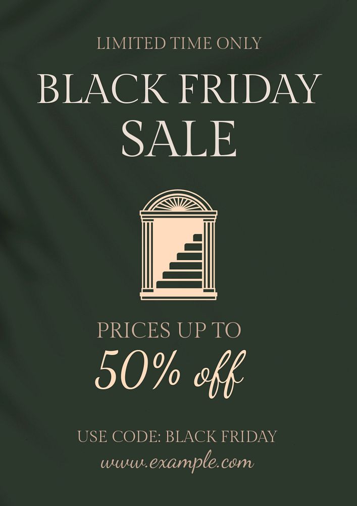 Black friday sale poster template, editable text and design