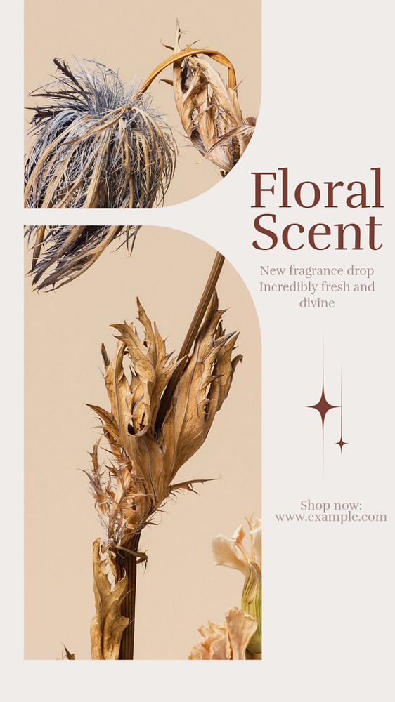 Floral perfume social story template, editable Instagram design