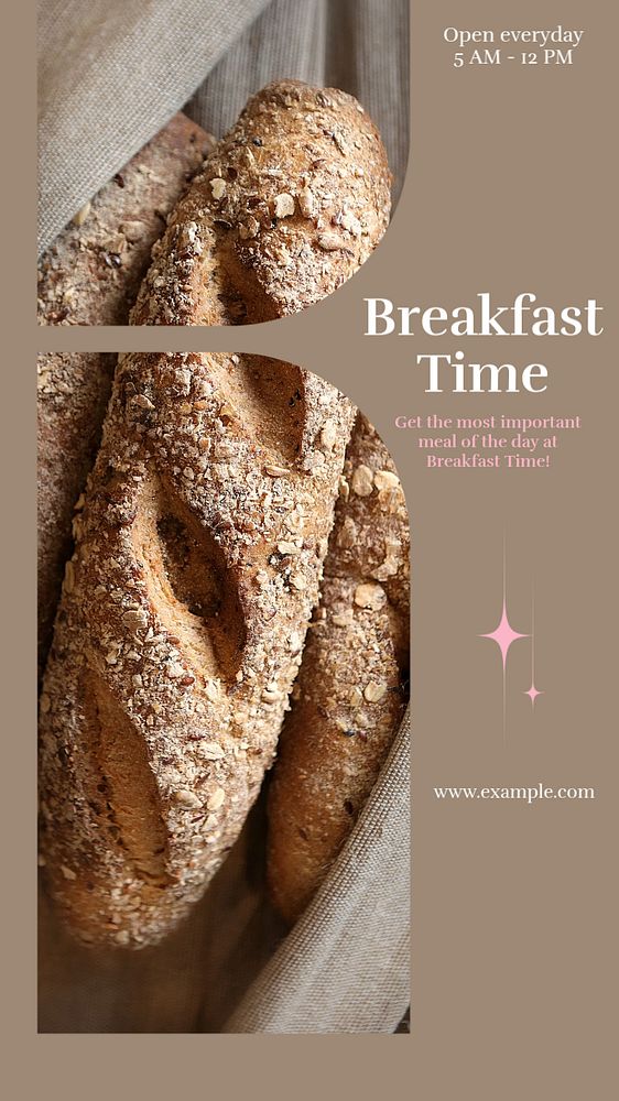 Breakfast time social story template, editable Instagram design