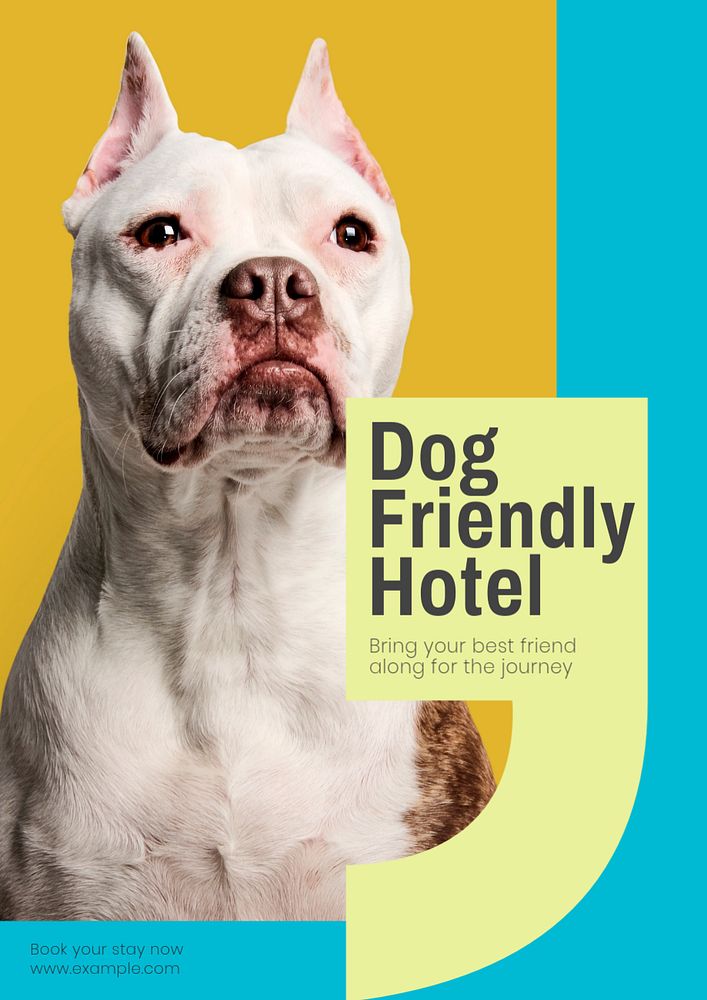 Dog friendly hotel poster template, editable text & design