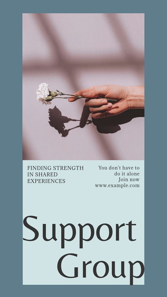 Support group social story template, editable Instagram design