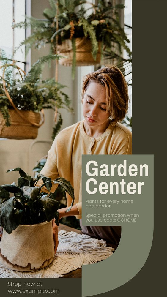 Garden center social story template, editable Instagram design