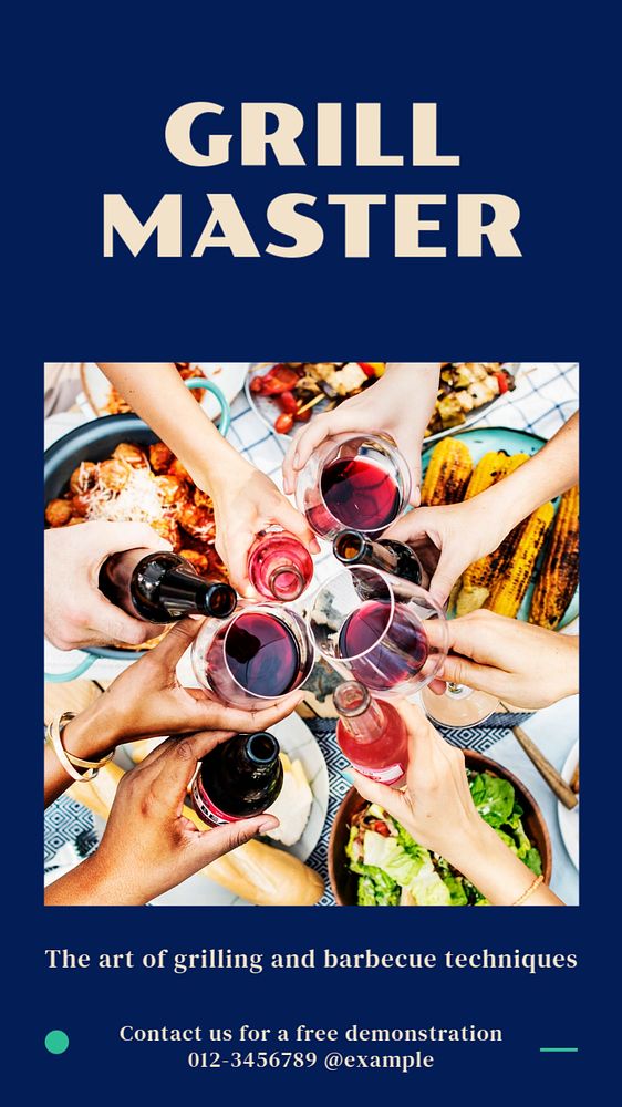 Grill master social story template, editable Instagram design