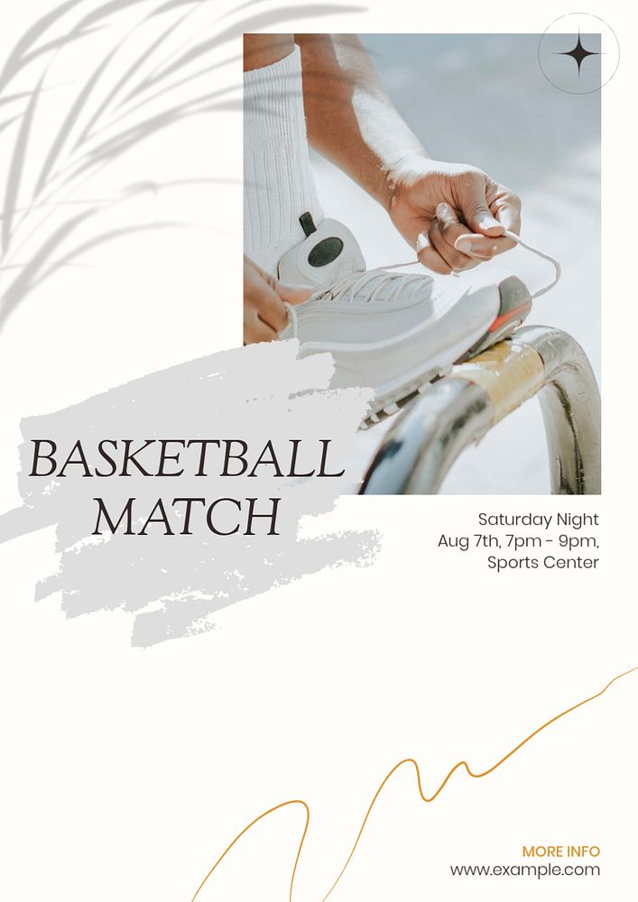 Basketball Match poster template, editable text & design