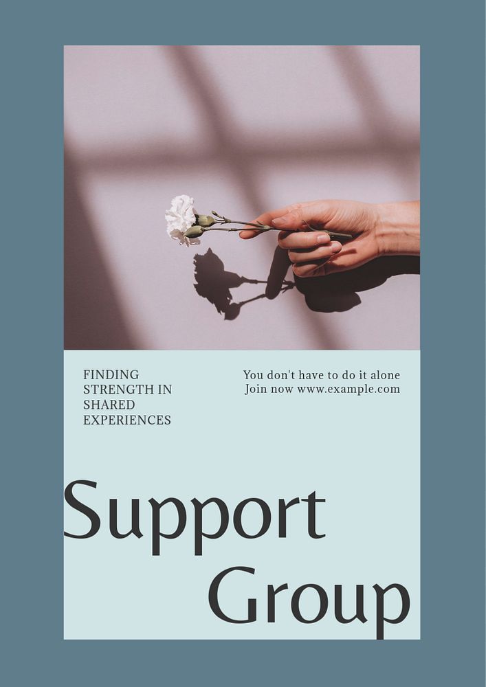 Support group poster template, editable text & design