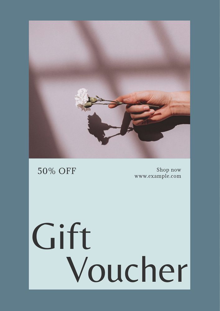 Gift voucher poster template, editable text & design