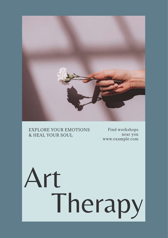 Art therapy poster template, editable text & design