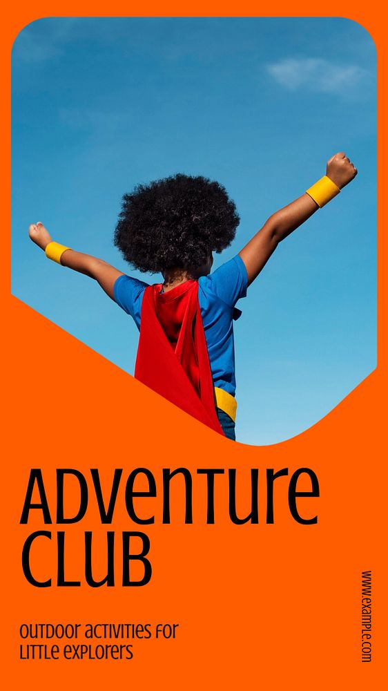 Kids adventure club social story template, editable Instagram design