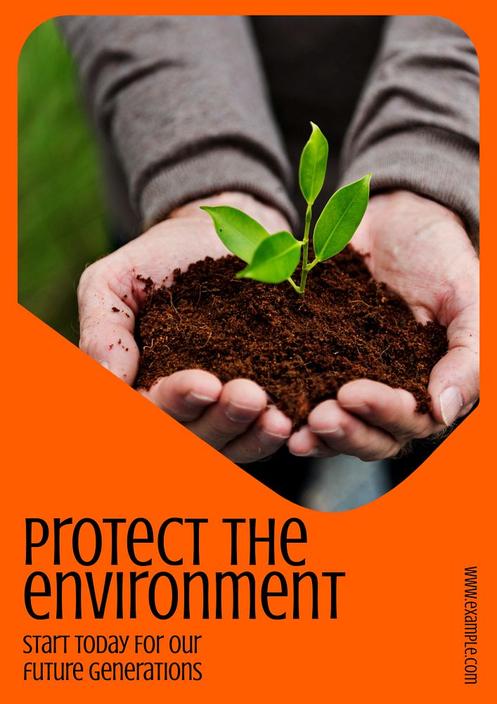 Protect the environment poster template, editable text & design