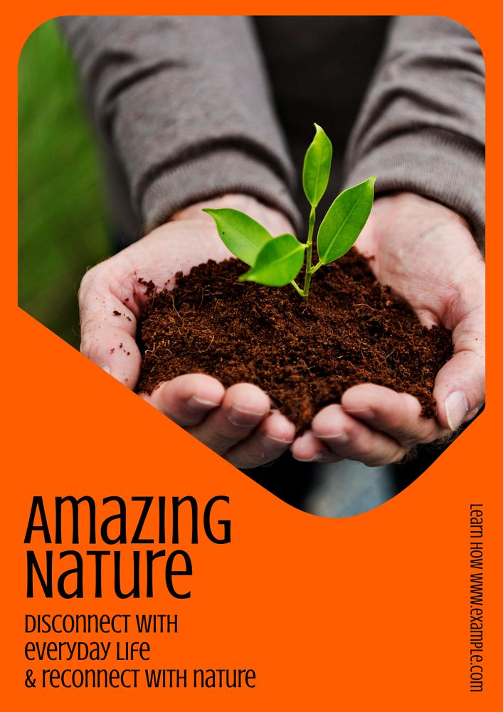 Amazing nature poster template, editable text & design