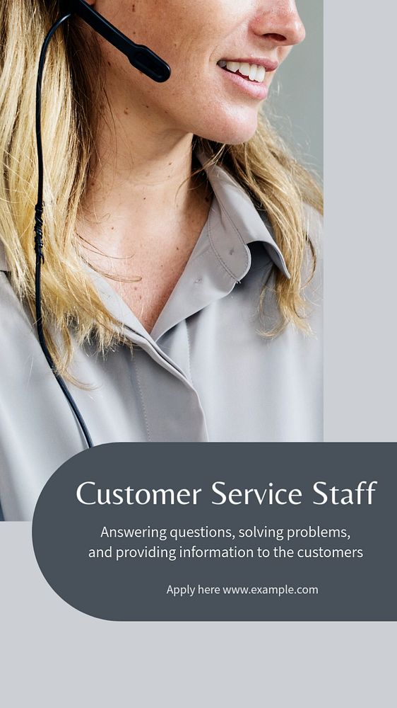 Customer service staff social story template, editable Instagram design