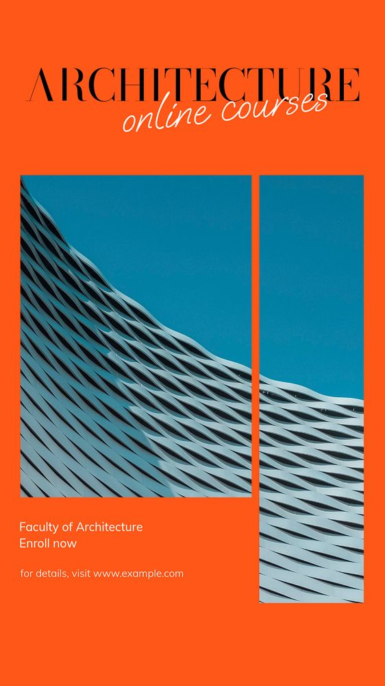 Architecture, online degrees social story template, editable Instagram design