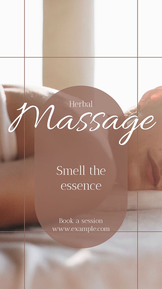 Herbal massage social story template, editable Instagram design