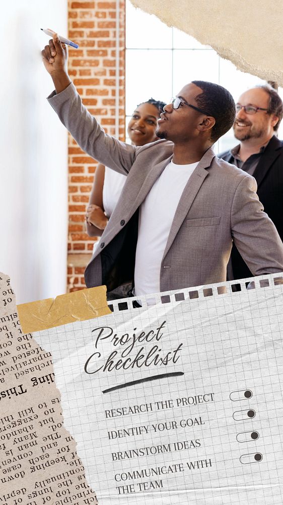 Project checklist social story template, editable Instagram design