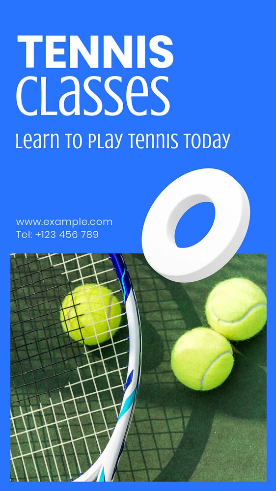 Tennis classes social story template, editable Instagram design