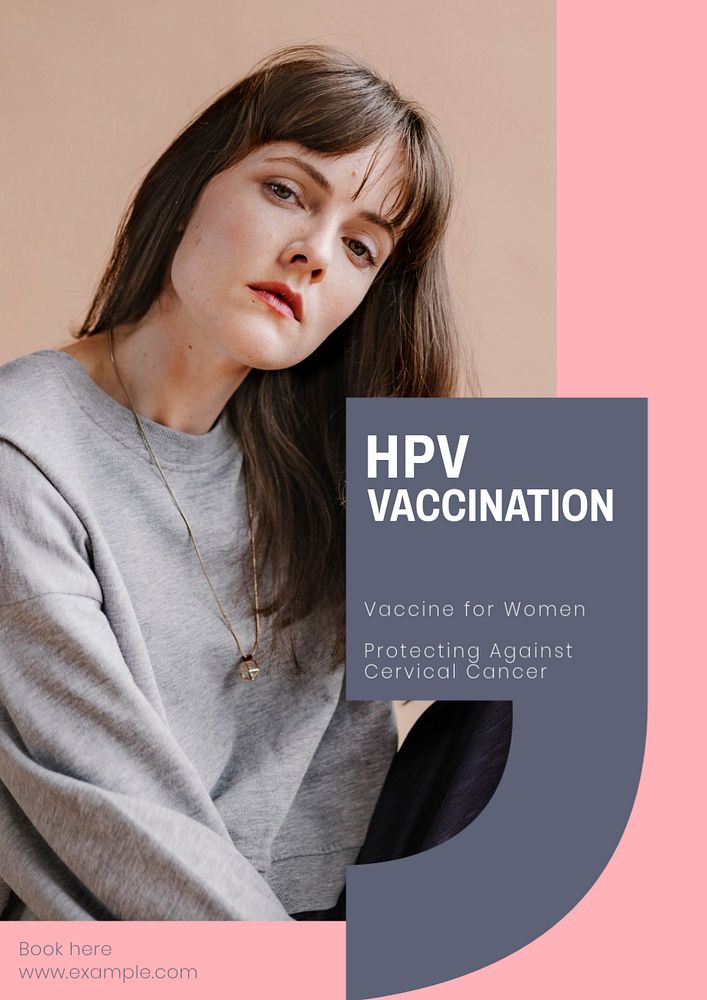 HPV vaccination poster template, editable text & design