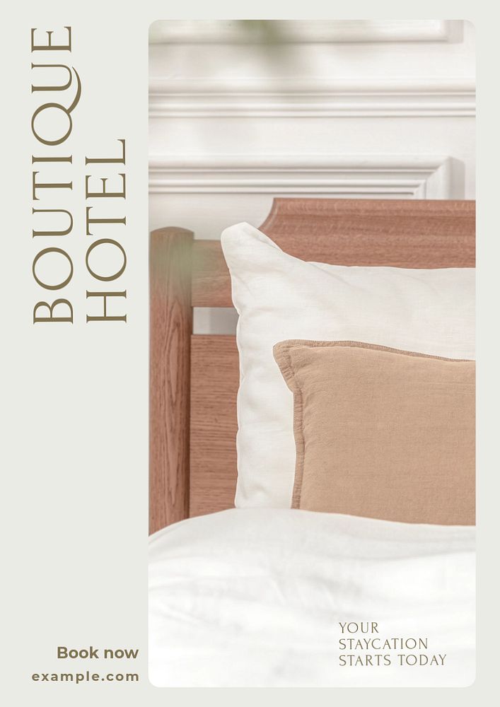 Boutique hotel poster template, editable text & design