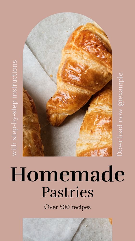 Homemade pastries social story template, editable Instagram design