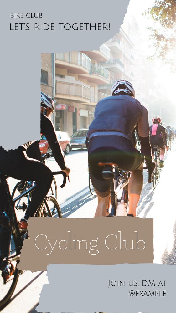 Cycling club social story template, editable Instagram design