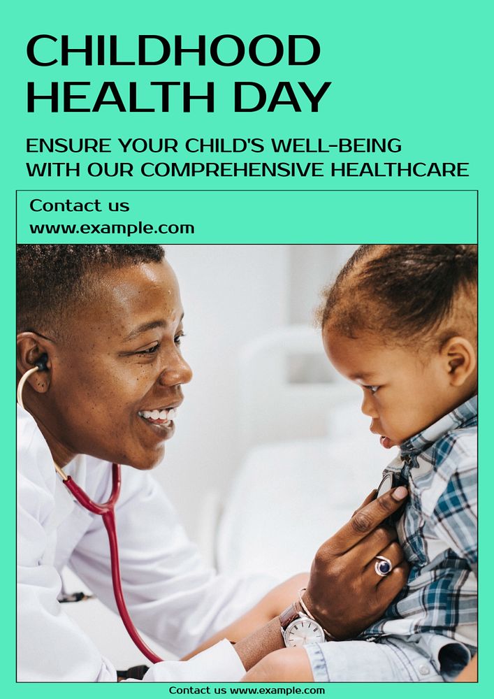 Childhood health day poster template, editable text & design