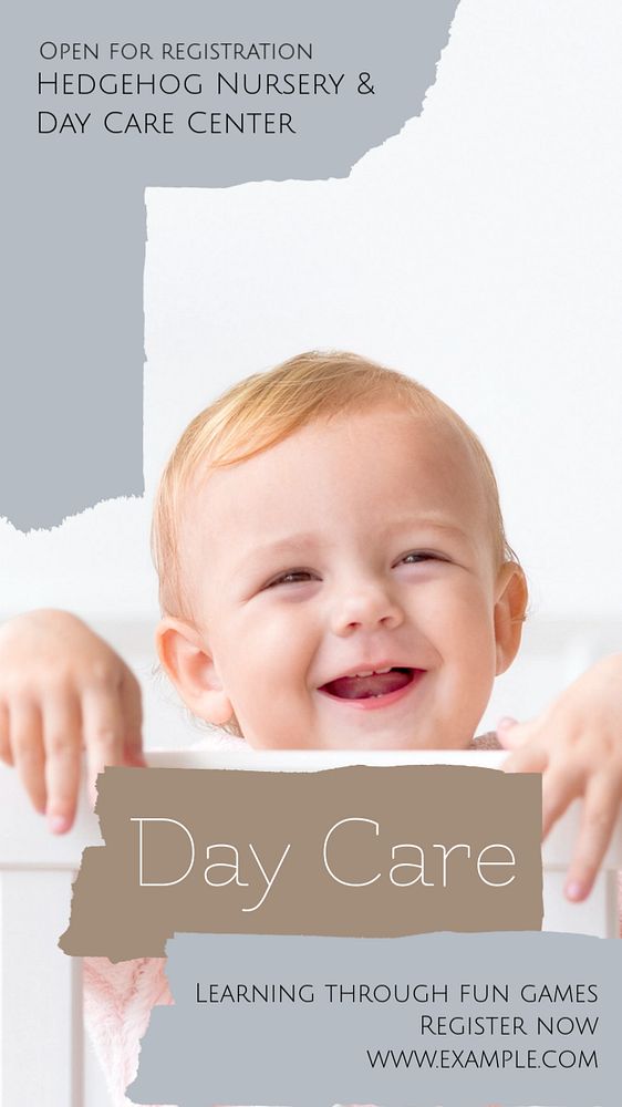 Day care registration social story template, editable Instagram design