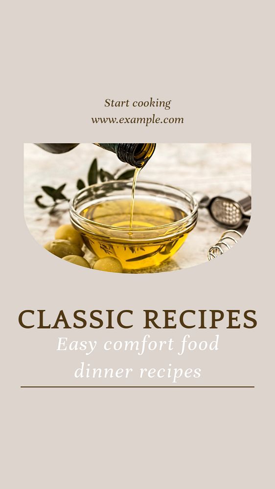 Food recipes social story template, editable Instagram design