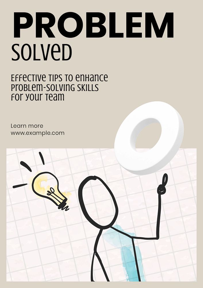 Problem solved poster template, editable text & design