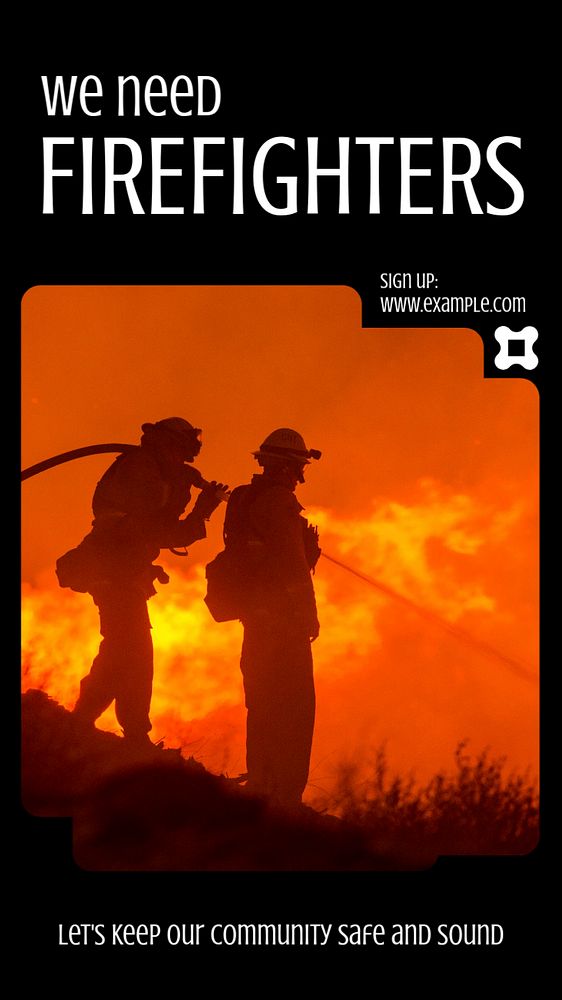 We need firefighters social story template, editable Instagram design