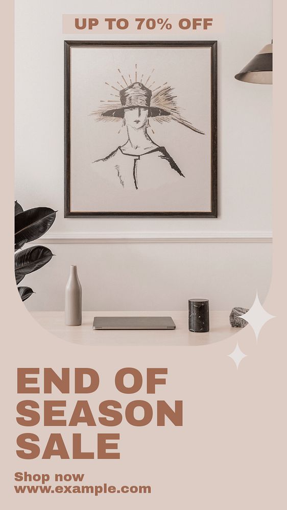 End of season sale social story template, editable Instagram design