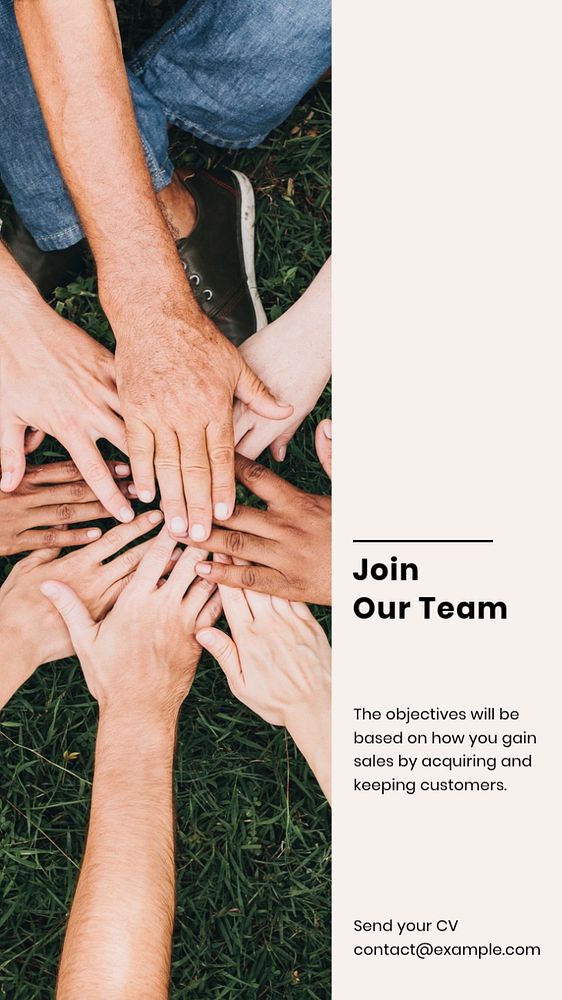 Join our team social story template, editable Instagram design