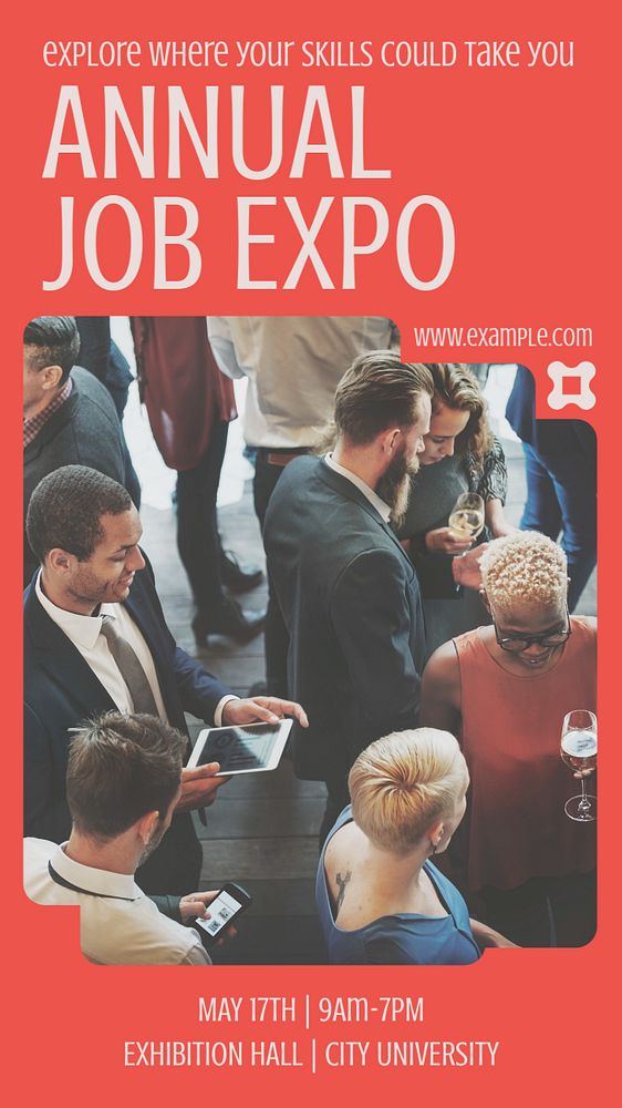 Job expo social story template, editable Instagram design