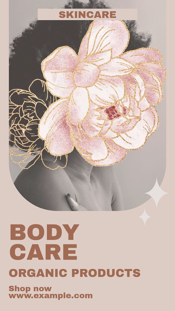 Body care social story template, editable Instagram design