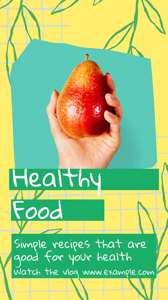 Healthy food social story template, editable Instagram design