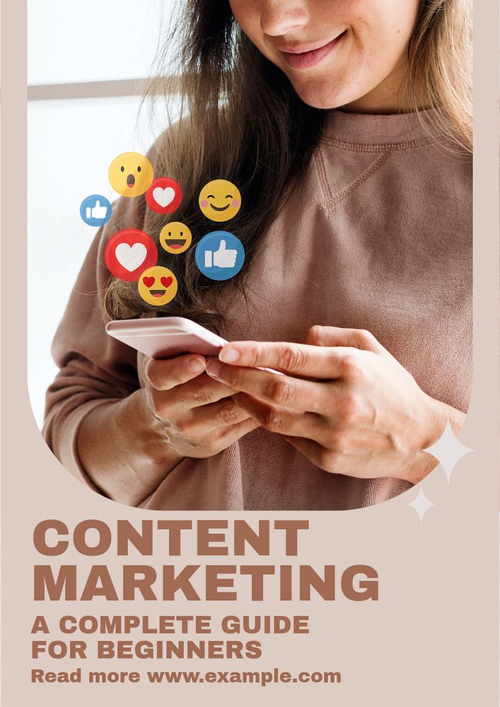 Content marketing poster template, editable text & design