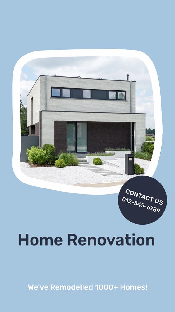 Home renovation service social story template, editable Instagram design