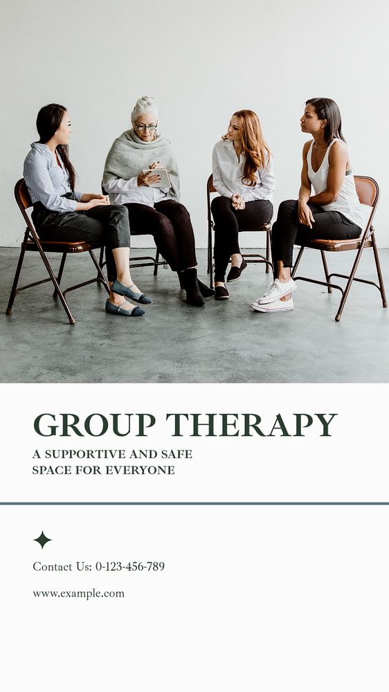 Group therapy social story template, editable Instagram design