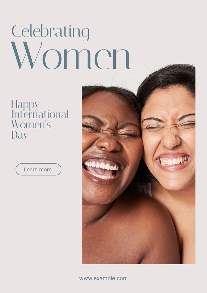 Celebrating women poster template, editable text & design