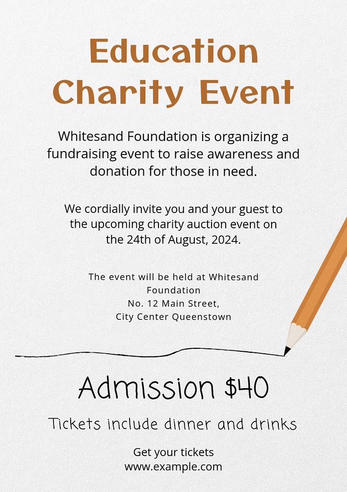 Education charity event editable poster template