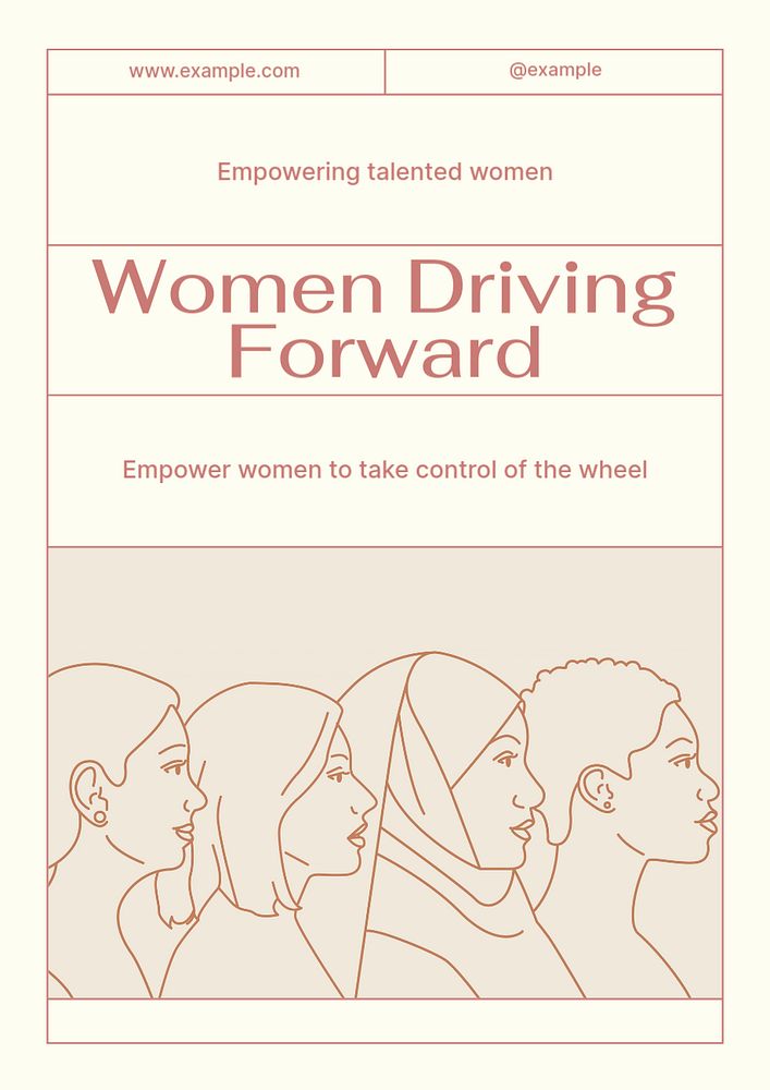 Women driving poster template, editable text & design