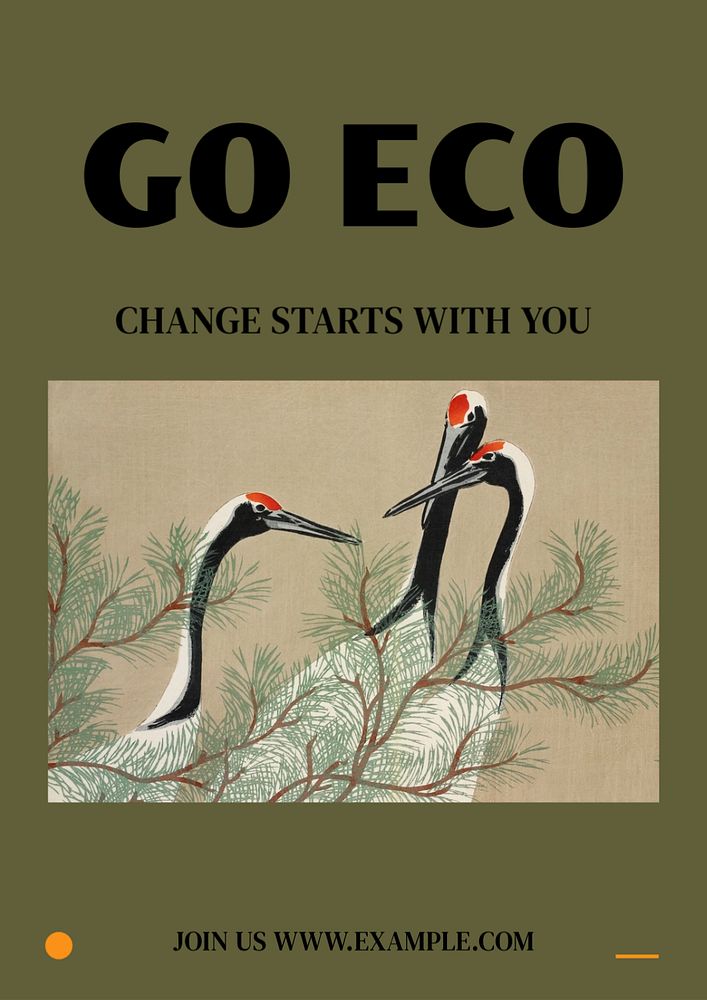 Go Eco poster template, editable text & design